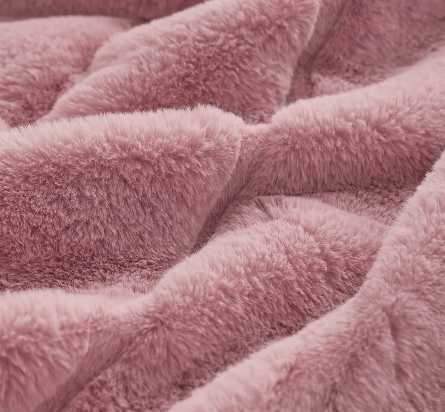 Koc pluszowy ciepły futerkowy miś RABBIT 200x220 różowy