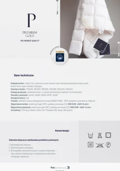 Kołdra 220x240 całoroczna naturalna puchowa PREMIUM GOLD