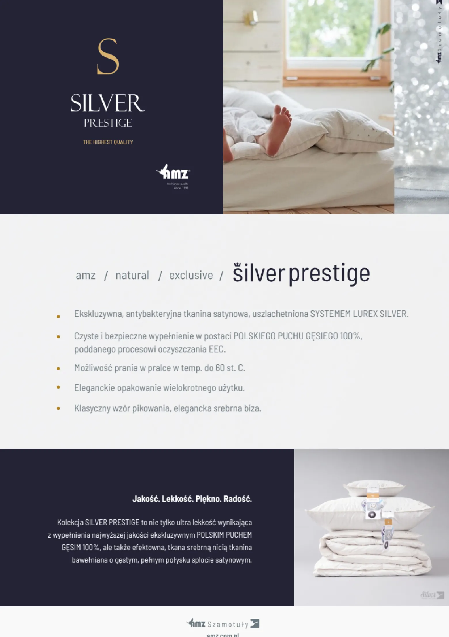Kołdra 180x200 całoroczna naturalna puchowa SILVER PRESTIGE