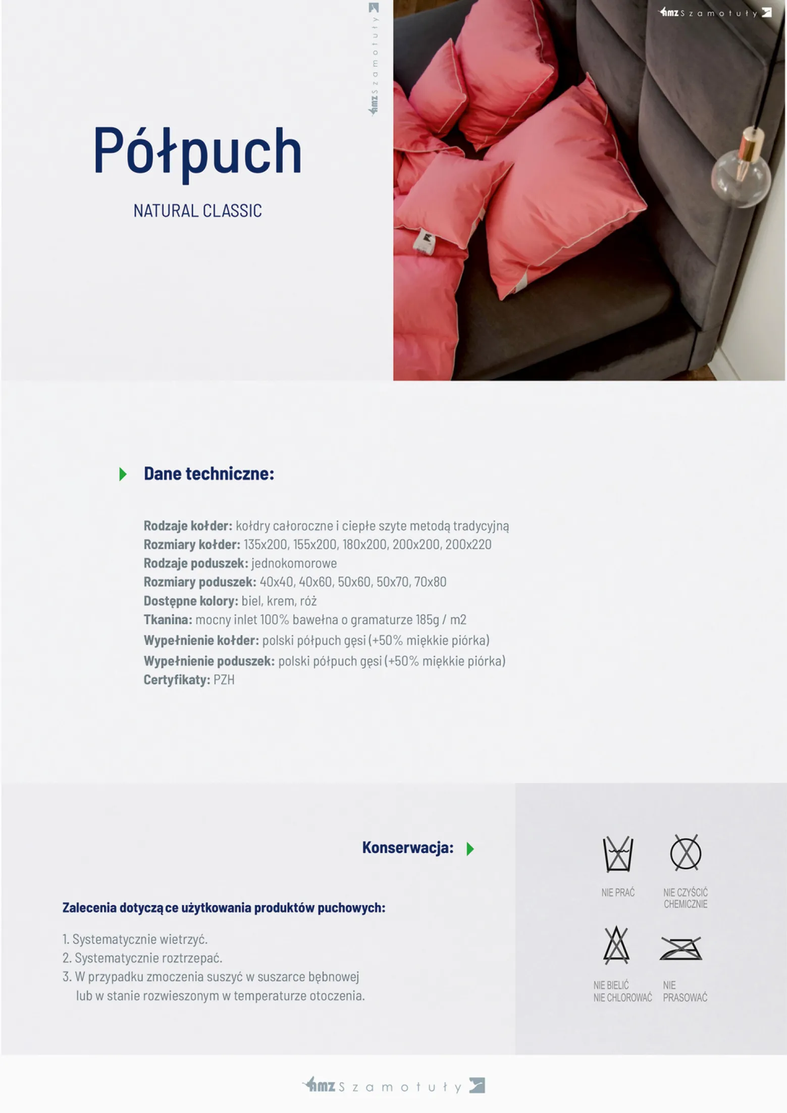 Kołdra 200x200 całoroczna puchowa naturalna PÓŁPUCH