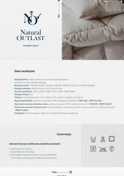 Kołdra 200x200 letnia naturalna puchowa NATURAL OUTLAST