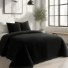 Narzuta dekoracyjna welurowa w jodełkę CHEVRON VELVET 220x240 czarna