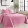 Narzuta dekoracyjna welurowa w jodełkę CHEVRON VELVET 200x220 różowa