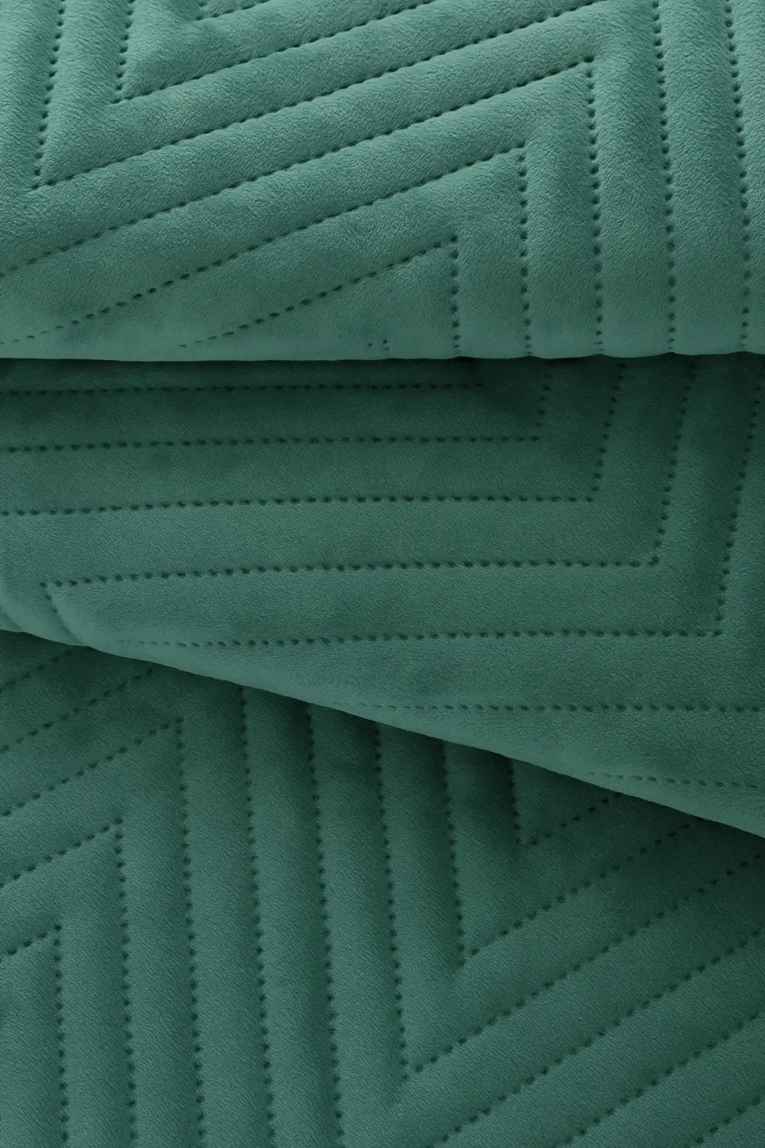 Narzuta dekoracyjna welurowa w jodełkę CHEVRON VELVET 200x220 butelkowa zielona