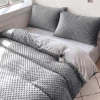 Pościel pluszowa zimowa miś w kropki 3D 160x200 3 el. MINKY ciemna szara - jasna szara