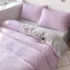 Pościel pluszowa zimowa miś w kropki 3D 200x220 3 el. MINKY lawendowa - jasna szara