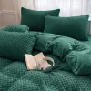 Pościel pluszowa zimowa miś w kropki 3D 200x220 3 el. MINKY butelkowa zielona nr519 RH1024/RH1006