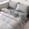 Pościel pluszowa zimowa miś w kropki 3D 160x200 3 el. MINKY jasna szara - ciemna szara