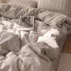 Pościel z adamaszku beżowa w pasy 160x200 3 el. Kim Beige C-007 DH1609