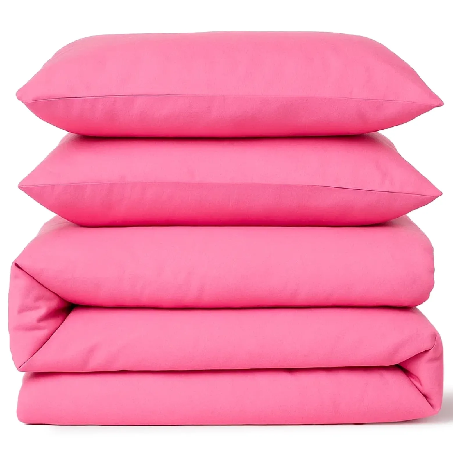 Pościel z mikrofibry gładka różowa 200x220 3 el. Pink F12 na zamek bez prasowania