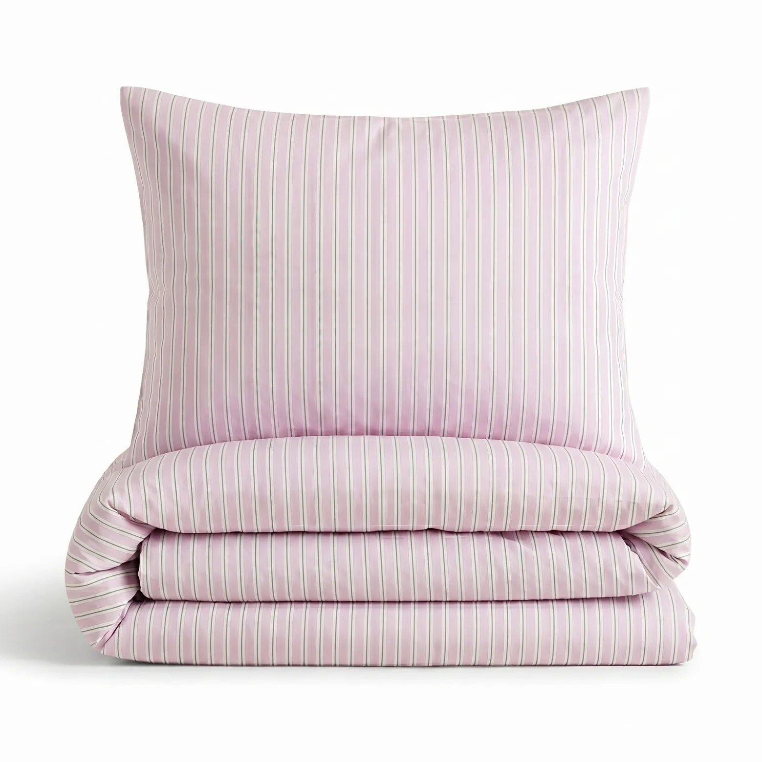 Pościel z mikrofibry różowa w pasy 160x200 3 el. Pink Stripes