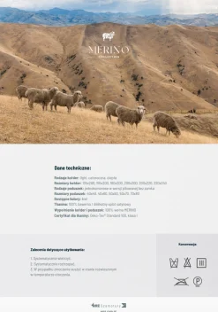 Poduszka pikowana 50x70 naturalna wełniana MERINO