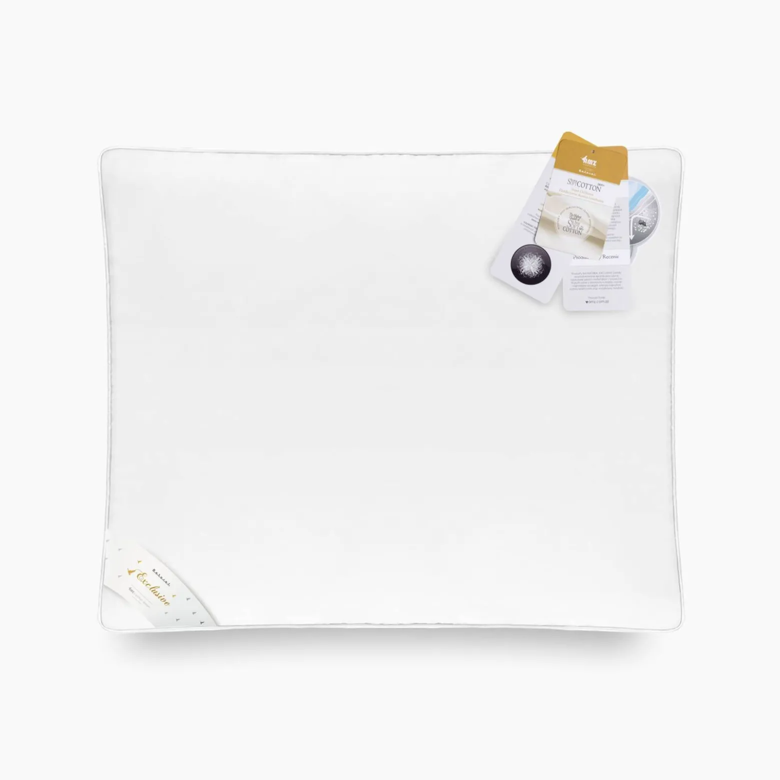 Poduszka 40x60 naturalna puchowa 100% wysoka MATERACOWA PRESTIGE biała