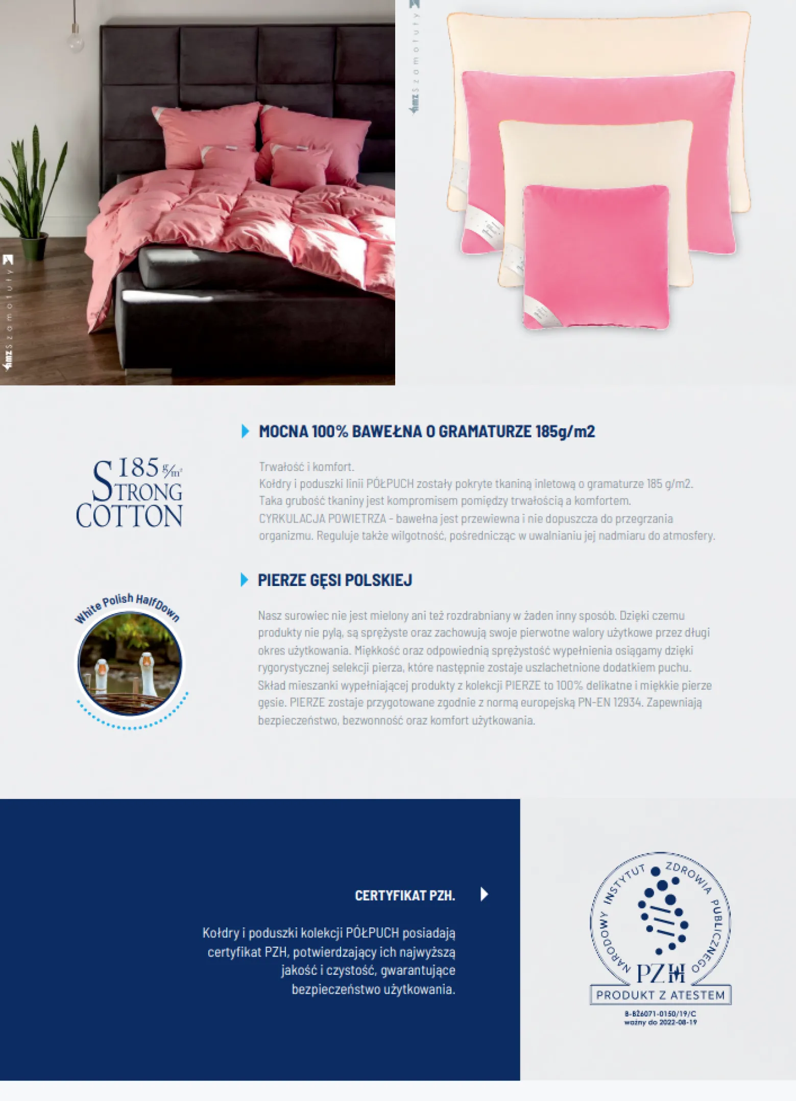 Poduszka z pierza 50x60 naturalna 100%