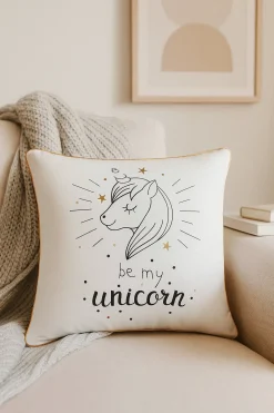 Poszewka na poduszkę dekoracyjna BE MY UNICORN 45x45