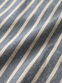Poszewka na poduszkę jasiek 45x45 bawełniana w pasy z lamówką niebieska