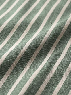 Poszewka na poduszkę jasiek 45x45 bawełniana w pasy z lamówką zielona