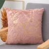 Poszewka na poduszkę włochacz różowo-złota MARBLE 40x40