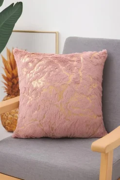Poszewka na poduszkę włochacz różowo-złota MARBLE 40x40