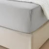 Prześcieradło bez gumki z mikrofibry tradycyjne jasne szare 200x220
