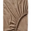 Prześcieradło pluszowe z gumką MIŚ ciemne beżowe 180x200 + 25 cm zakładki
