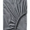 Prześcieradło pluszowe z gumką MIŚ ciemne szare 90x200 + 25 cm zakładki