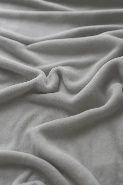Prześcieradło pluszowe z gumką MIŚ jasne szare 200x220 + 25 cm zakładki