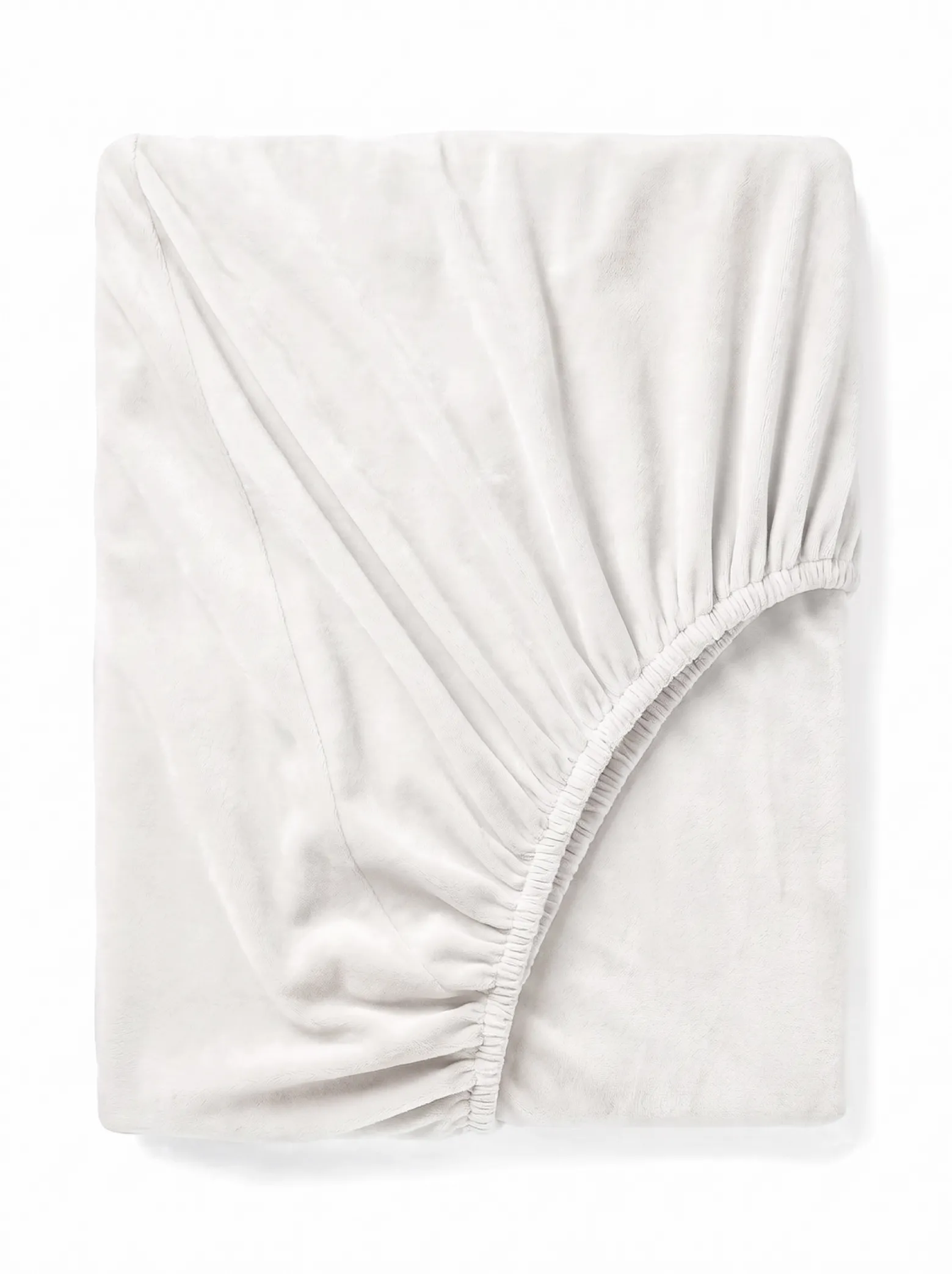 Prześcieradło pluszowe z gumką welur VELVET białe 160x200 + 25 cm zakładki