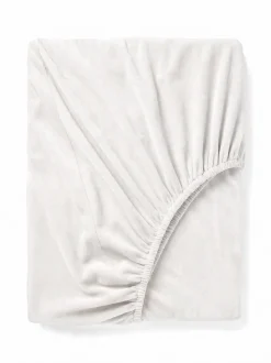 Prześcieradło pluszowe z gumką welur VELVET białe 140x200 + 25 cm zakładki