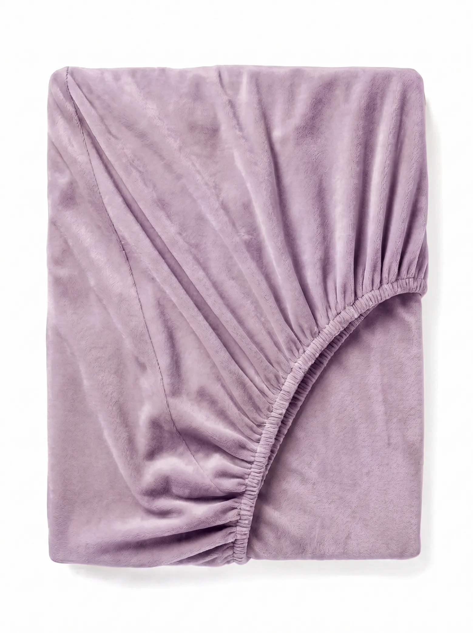 Prześcieradło pluszowe z gumką welur VELVET lawendowe jasne fioletowe 160x200 + 25 cm zakładki