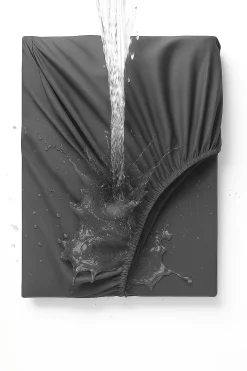 Prześcieradło wodoodporne z gumką ciemne szare 160x200