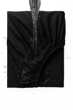 Prześcieradło wodoodporne z gumką czarne 160x200