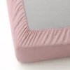 Prześcieradło z gumką z mikrofibry stonowane różowe 180x200
