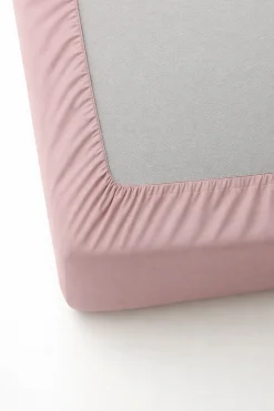 Prześcieradło z gumką z mikrofibry stonowane różowe 200x220