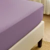 Prześcieradło z gumką z mikrofibry jasne fioletowe lawendowe 140x200