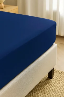 Prześcieradło z gumką z mikrofibry niebieskie 200x220