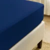 Prześcieradło z gumką z mikrofibry niebieskie 180x200