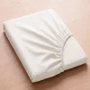 Prześcieradło z gumką z pranej mikrofibry białe off white 180x200 + 26 cm zakładki