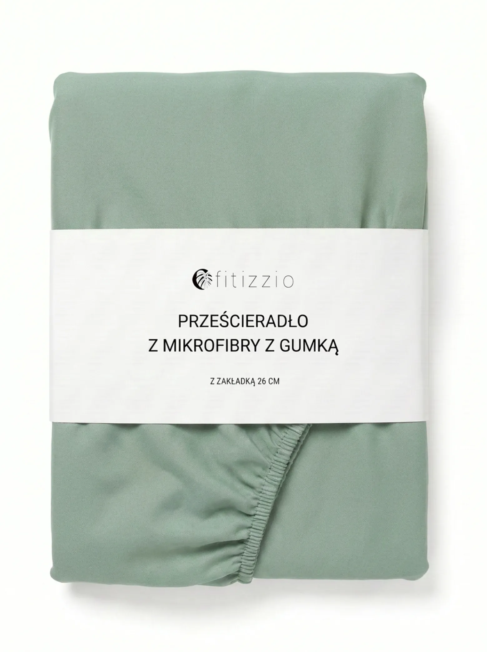 Prześcieradło z gumką z pranej mikrofibry szałwiowe 120x200 + 26 cm zakładki
