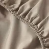 Prześcieradło z gumką z pranej mikrofibry beżowe 90x200 + 26 cm zakładki