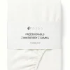 Prześcieradło z gumką z pranej mikrofibry białe off white 90x200 + 26 cm zakładki