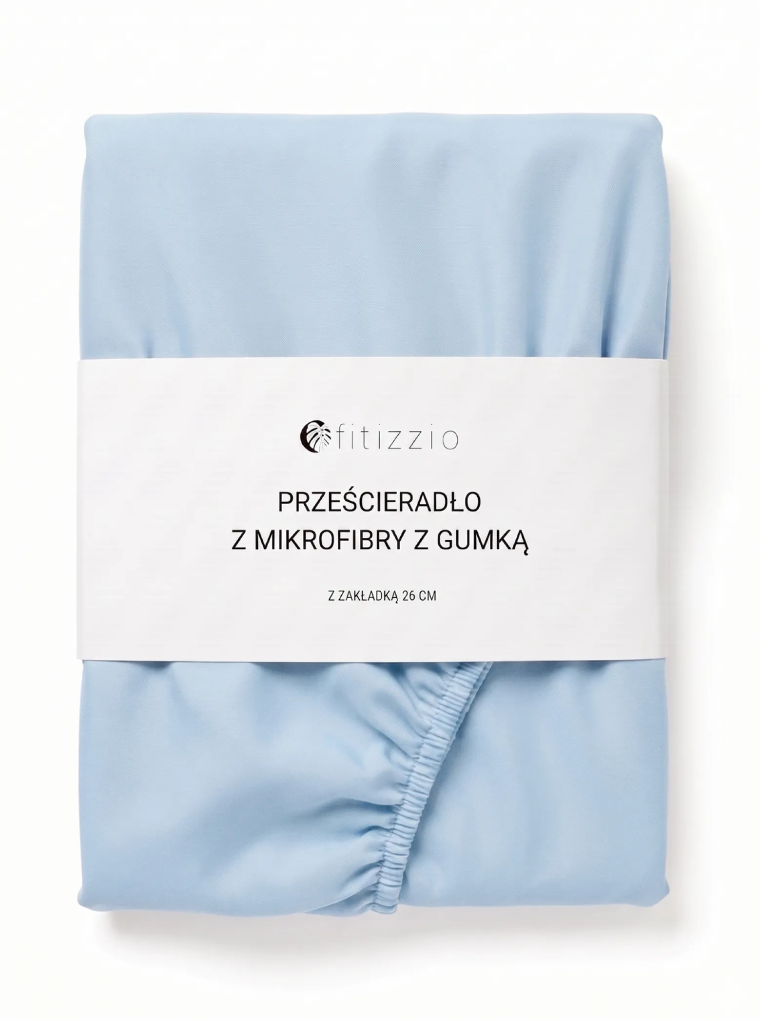 Prześcieradło z gumką z pranej mikrofibry błękitne 90x200 + 26 cm zakładki