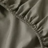 Prześcieradło z gumką z pranej mikrofibry khaki 90x200 + 26 cm zakładki
