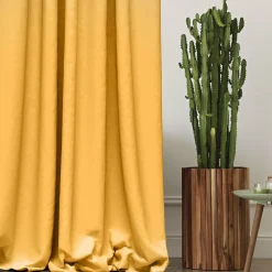 Zasłona musztardowa na przelotkach 140x280